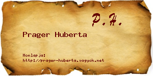 Prager Huberta névjegykártya